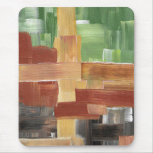 Alfombrilla De Ratón Pincel abstracto provoca tonos verdes, marrones y 