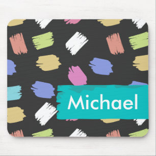 Alfombrilla De Ratón Pincel colorido golpea a negro personalizado