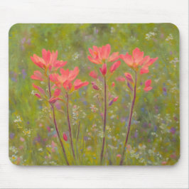 Alfombrilla De Ratón Pincel indio Pink Wilflower Art Mouse Pad