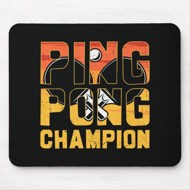 Alfombrilla De Ratón Ping Pong Champion Mesa Retro (Frente)