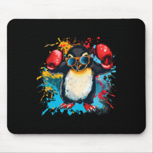 Alfombrilla De Ratón Pingüino Boxeando Con Guantes De Boxeo Kickboxing