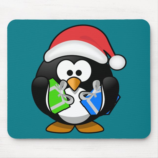 Alfombrilla De Ratón Pingüino con regalos (Frente)