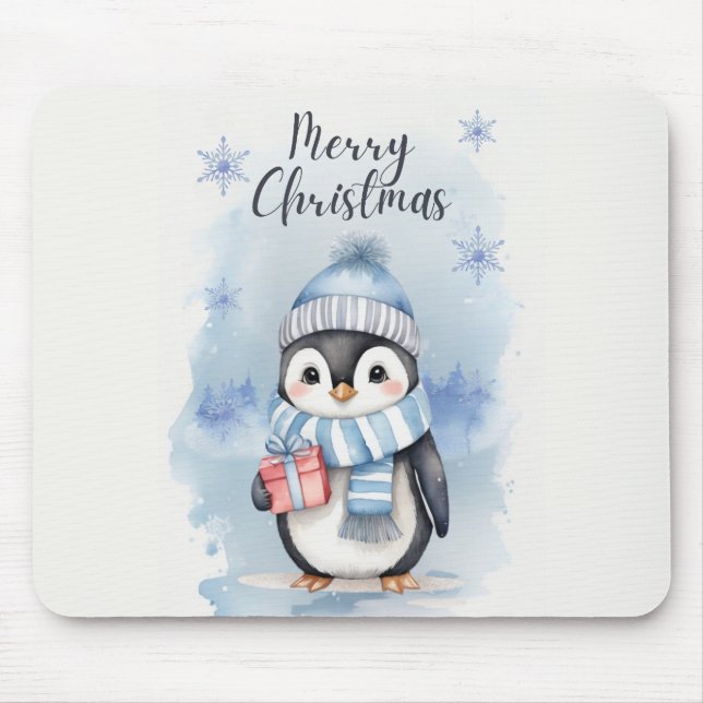 Alfombrilla De Ratón Pingüino Cute 2 (Frente)