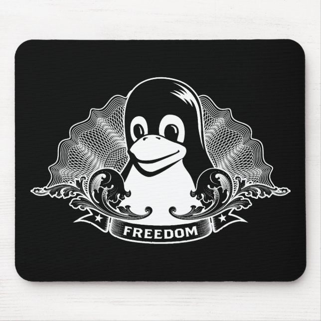 Alfombrilla De Ratón Pingüino de Tux - (Linux, Open Source, Copyleft, (Frente)