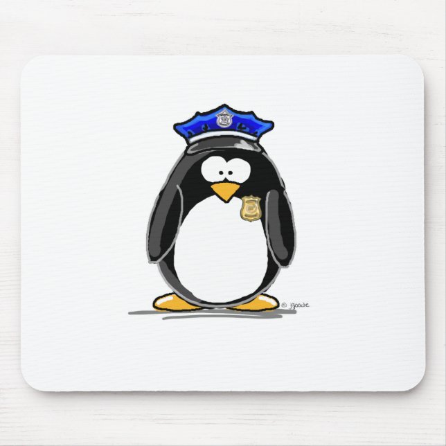 Alfombrilla De Ratón Pingüino del oficial de policía (Frente)