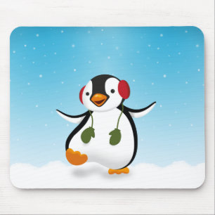 Alfombrilla De Ratón Pingüino divertido lindo del invierno