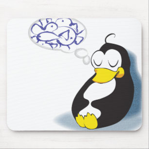 Alfombrilla De Ratón pingüino el dormir que soña sobre mousepad de lo