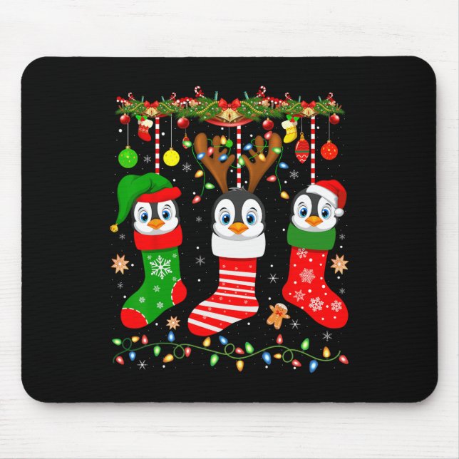 Alfombrilla De Ratón Pingüino Emperador En Navidades Lanza Pingüino (Frente)