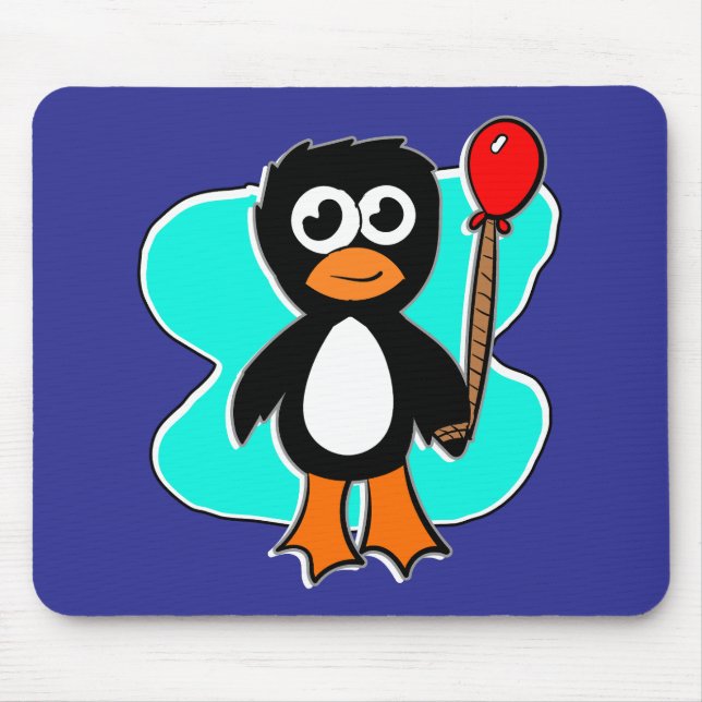 Alfombrilla De Ratón Pingüino Globo (Frente)