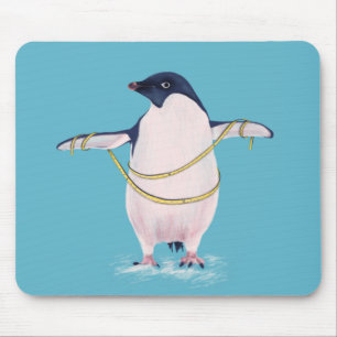 Alfombrilla De Ratón Pingüino gordo divertido lindo en dieta