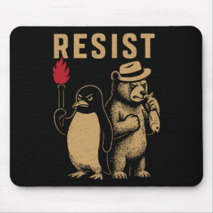 Alfombrilla De Ratón Pingüino gracioso resiste a los pingüinos en prote