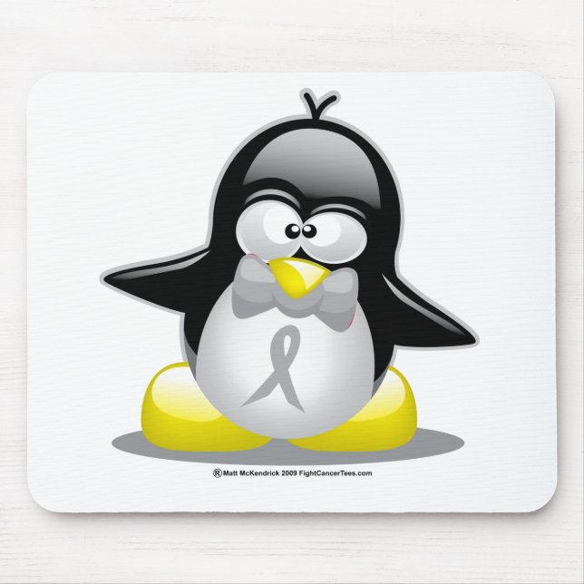 Alfombrilla De Ratón Pingüino gris/de plata de la cinta (Frente)