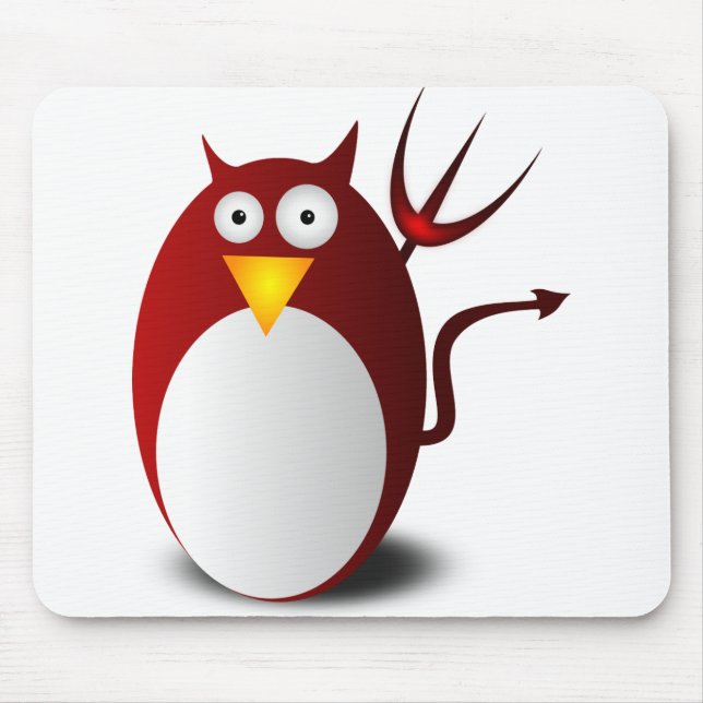 Alfombrilla De Ratón Pingüino Linux Tux Ubuntu Tridente Lucifer (Frente)