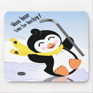 Alfombrilla De Ratón Pingüino Mousepad del hockey