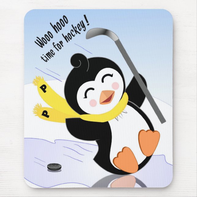 Alfombrilla De Ratón Pingüino Mousepad del hockey (Frente)
