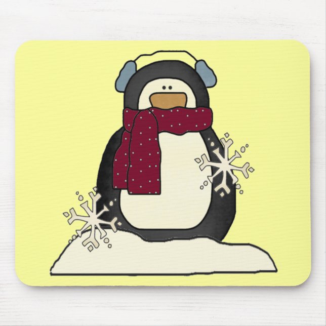 Alfombrilla De Ratón Pingüino Mousepad del navidad (Frente)
