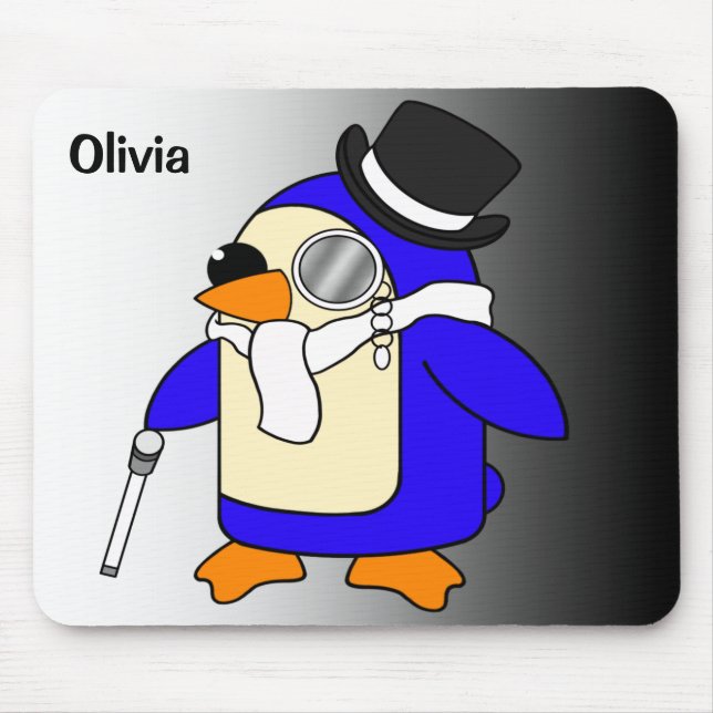 Alfombrilla De Ratón Pingüino personalizado lindo clásico negro y blanc (Frente)
