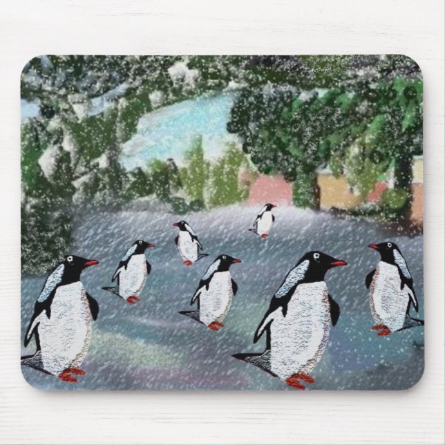 Alfombrilla De Ratón Pingüino Winterwonderland Mousepad (Frente)