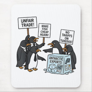 Alfombrilla De Ratón Pingüinos contra aranceles anti Trump