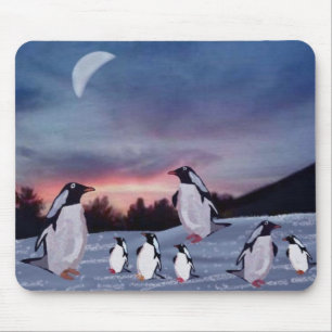Alfombrilla De Ratón Pingüinos en el hielo Mousepad