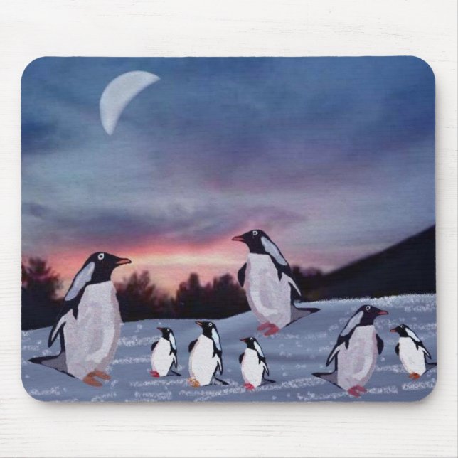 Alfombrilla De Ratón Pingüinos en el hielo Mousepad (Frente)