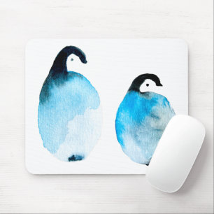 Alfombrilla De Ratón Pingüinos lindos acuarela