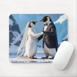 Alfombrilla De Ratón Pingüinos novios en un iceberg