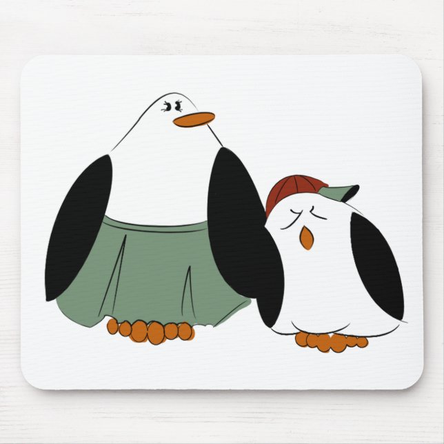 Alfombrilla De Ratón Pingüinos Personalizados Cute (Frente)