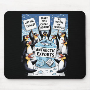 Alfombrilla De Ratón Pingüinos protestan contra Pengu, el gracioso impu