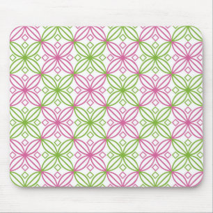 Alfombrilla De Ratón Pink and green abstract circles pattern