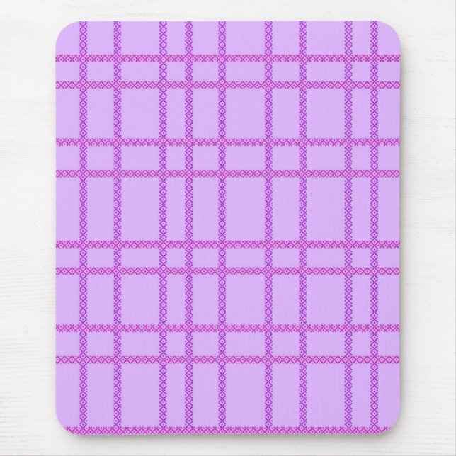 Alfombrilla De Ratón Pink and purple flower checkered pattern (Frente)