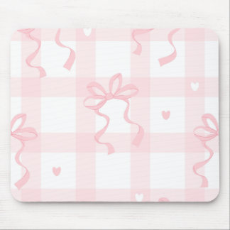 Alfombrilla De Ratón Pink and White Coquette Themed Mouse Pad