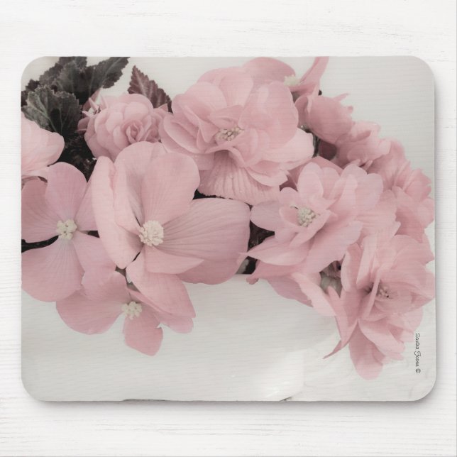 Alfombrilla De Ratón Pink Begonias Mousepad (Frente)