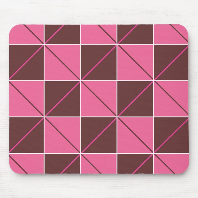 Alfombrilla De Ratón Pink & Chocolate Checkerboard Argyle (Frente)