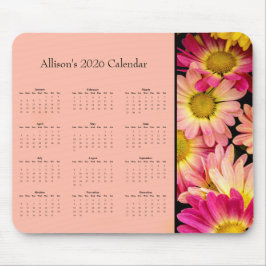 Alfombrilla De Ratón Pink Flowers: Customize full year 2026 calendar