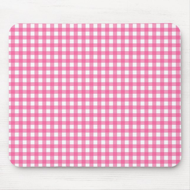 Alfombrilla De Ratón Pink Gingham Mouse Pad (Frente)