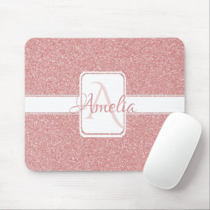 Alfombrilla De Ratón Pink Glitter Personalized Mouse Pad