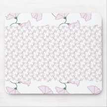 Pink Green Floral Vines Flowers Mouse Pads