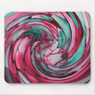 Alfombrilla De Ratón Pink N Resumen Verde azulado Dolphin Art Mouse Pad