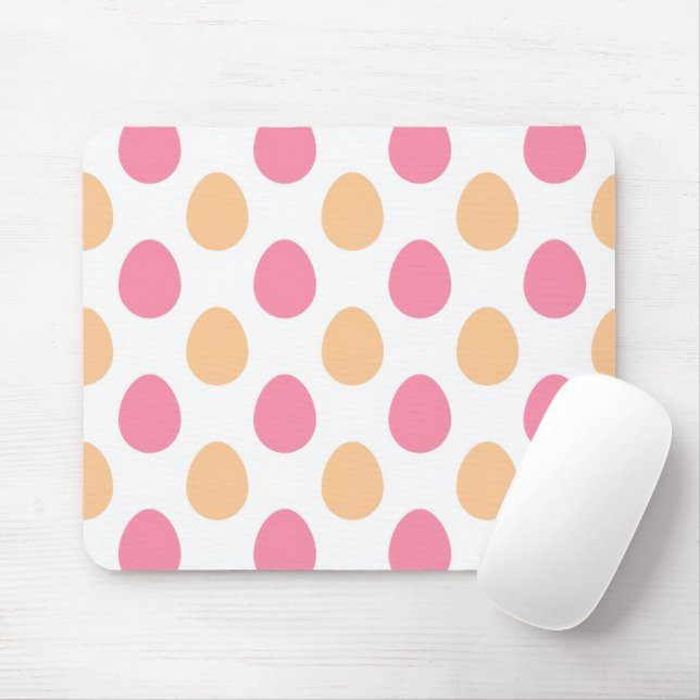 Alfombrilla De Ratón Pink Peach Spring Easter Eggs Paattern Mousepad (Con ratón)