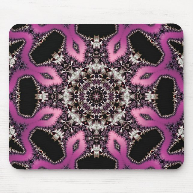 Alfombrilla De Ratón Pink Serpent Fractal Mandala Mousepad (Frente)