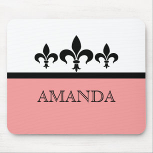 Alfombrilla De Ratón Pink Swanky Fleur De Lis Mousepad