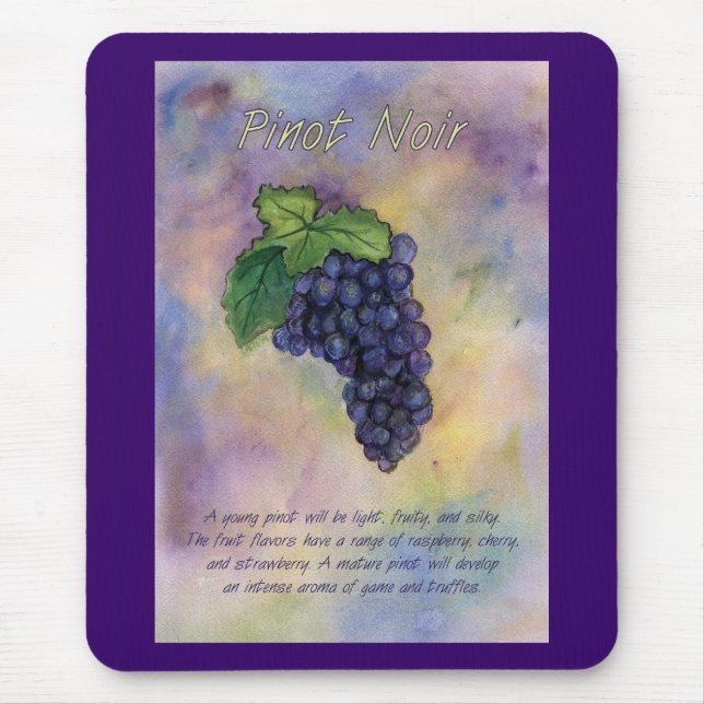 Alfombrilla De Ratón Pinot Noir Uvas de Vino Mousepad (Frente)