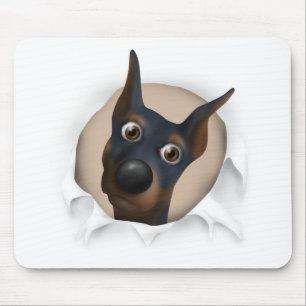 Alfombrilla De Ratón Pinscher del Doberman (negro y moreno) que