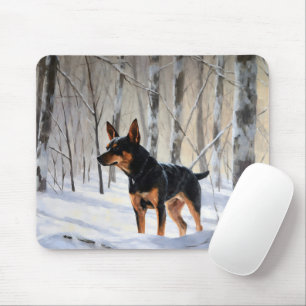 Alfombrilla De Ratón Pinscher Miniatura Deja que nieve Navidad