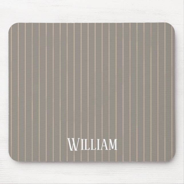 Alfombrilla De Ratón Pinstripes beiges personalizadas (Frente)
