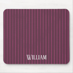 Alfombrilla De Ratón Pinstripes burdeos personalizadas