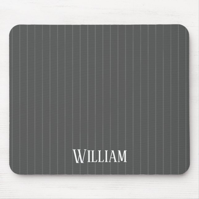 Alfombrilla De Ratón Pinstripes grises personalizadas (Frente)
