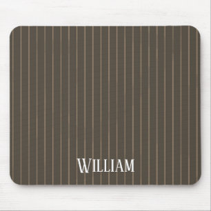 Alfombrilla De Ratón Pinstripes retro castaño personalizado