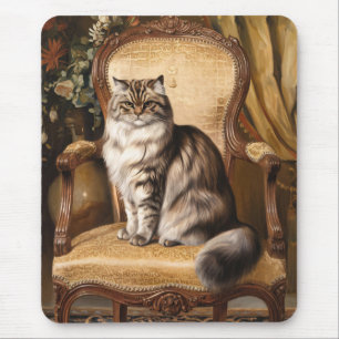 Alfombrilla De Ratón Pintado de estilo antiguo de gato persa real